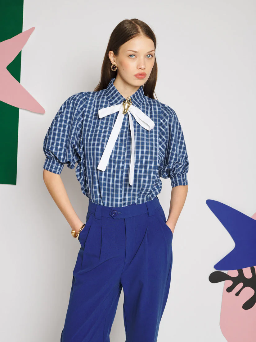 Celeste Check Blouse