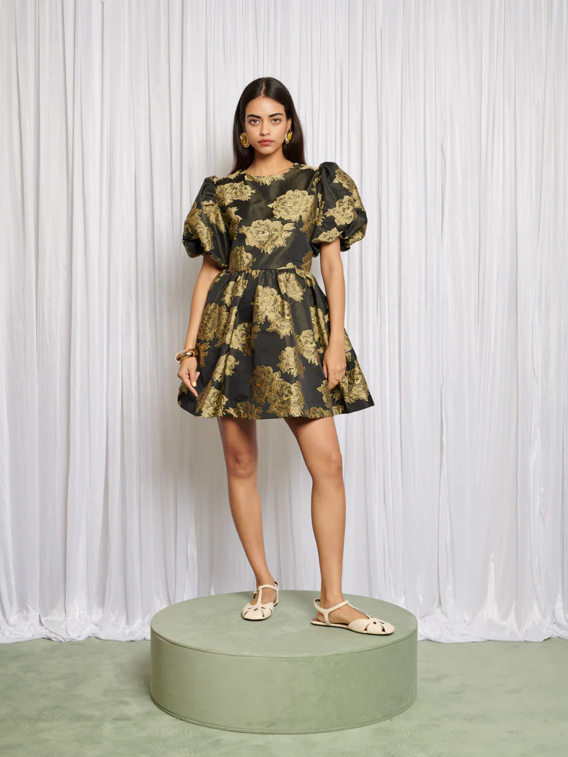 Clover Jacquard Mini Dress - Image 2