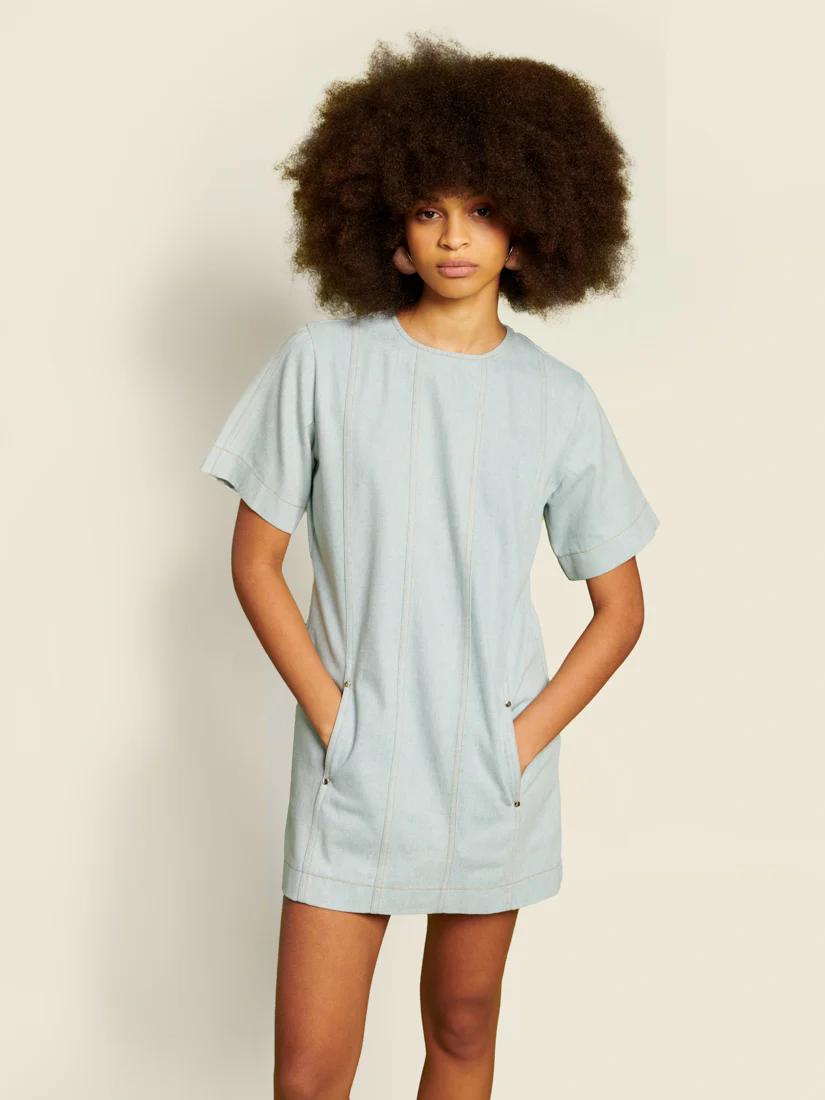 <b> Ghospell </b> Deia Denim Mini Dress