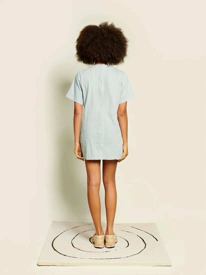 <b> Ghospell </b> Deia Denim Mini Dress - Image 4