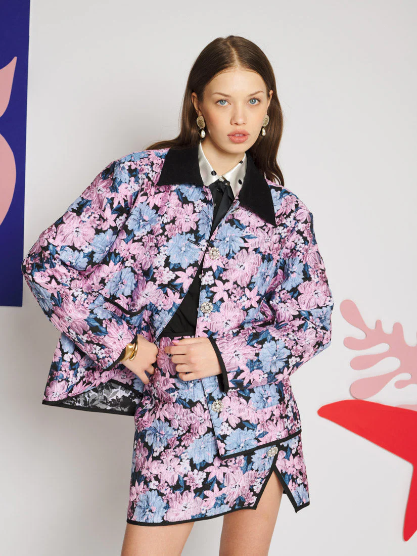 Floral Canvas Jacquard Jacket