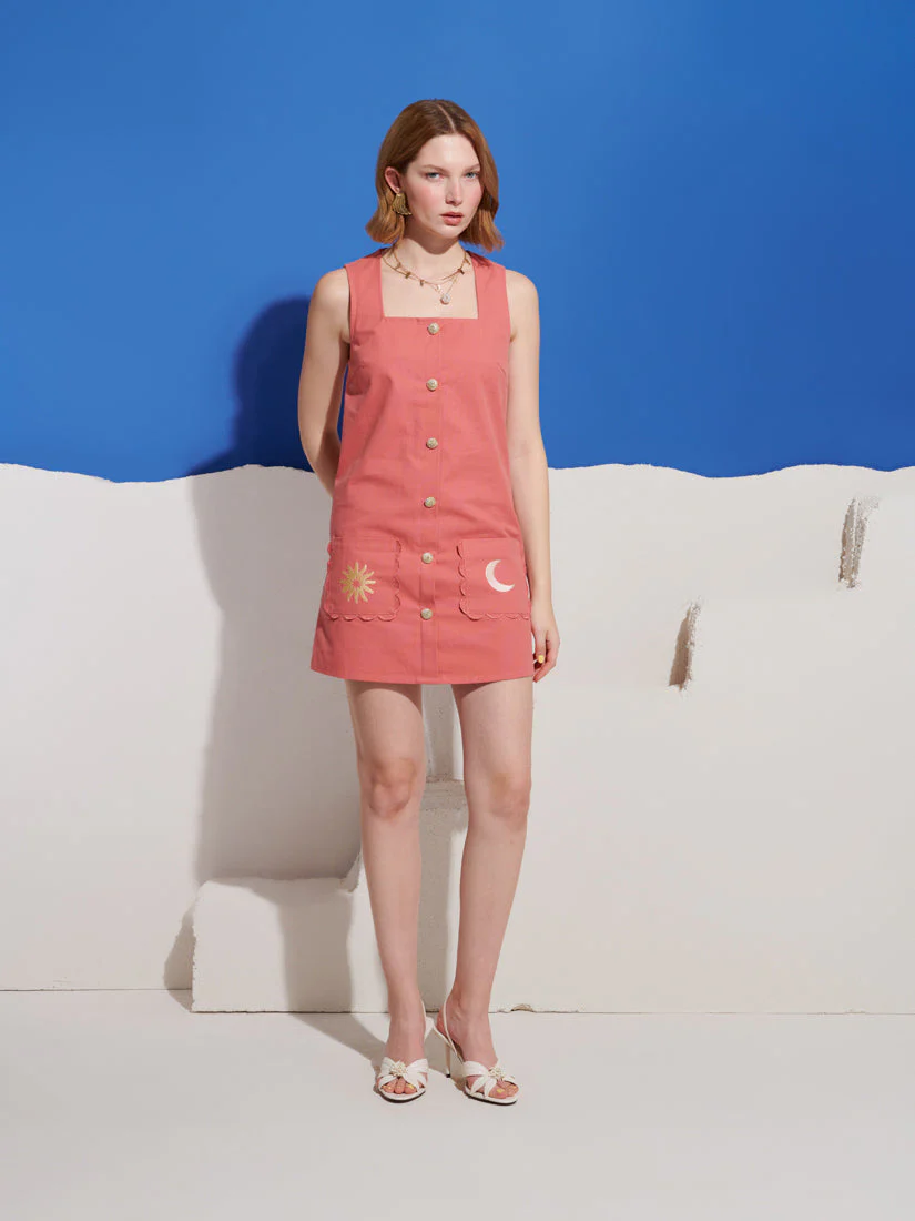 Island Life Embroidered Mini Dress - Image 4