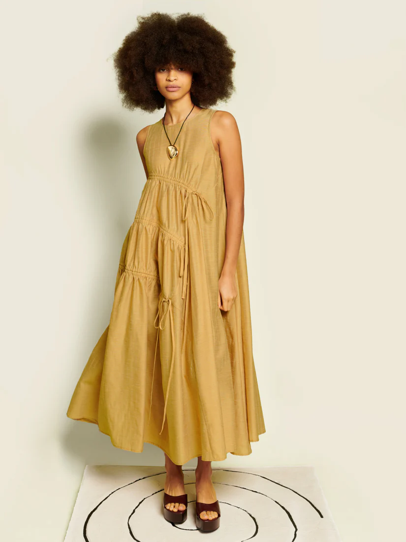 <b> Ghospell </b> Nerissa Ruched Midi Dress