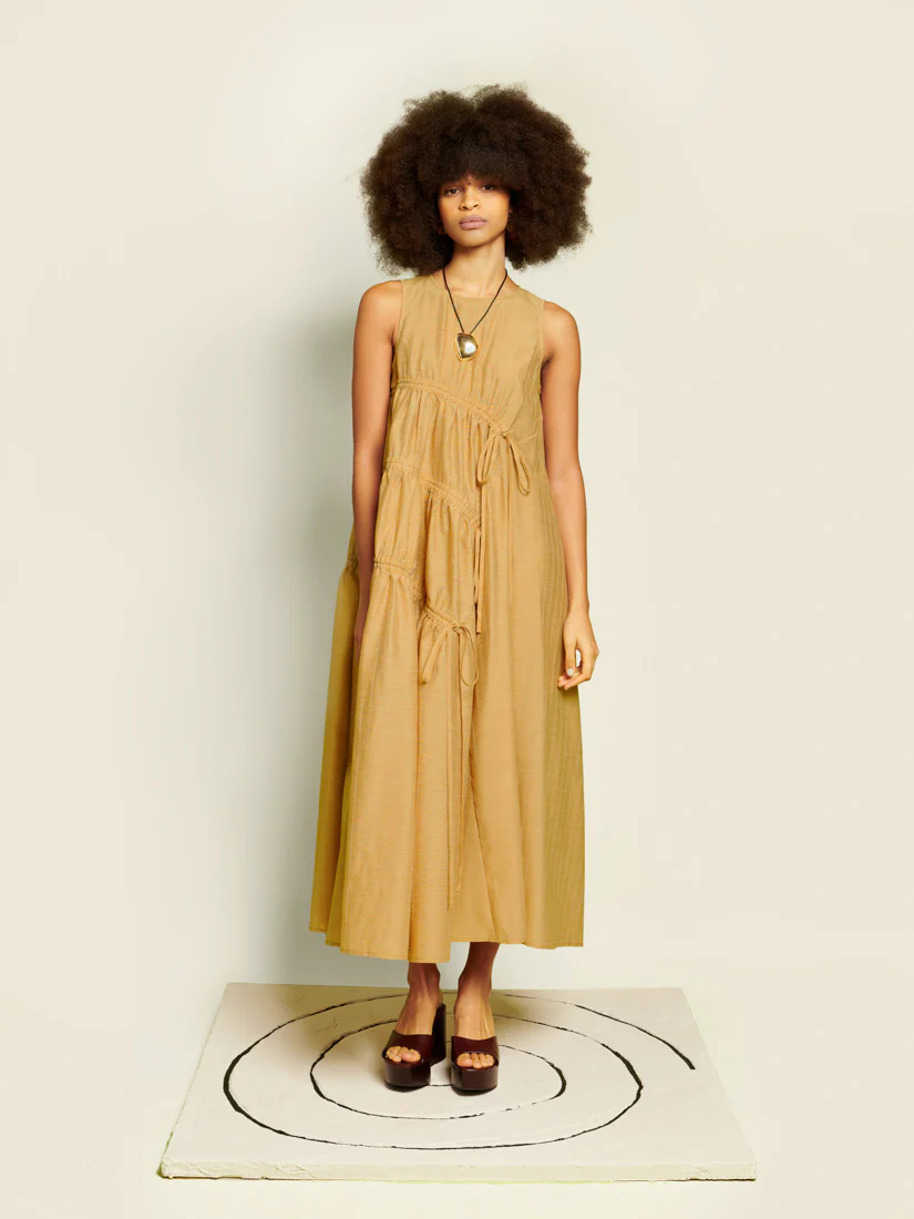 <b> Ghospell </b> Nerissa Ruched Midi Dress - Image 2