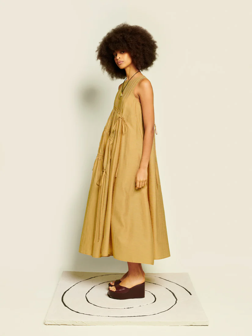 <b> Ghospell </b> Nerissa Ruched Midi Dress - Image 3