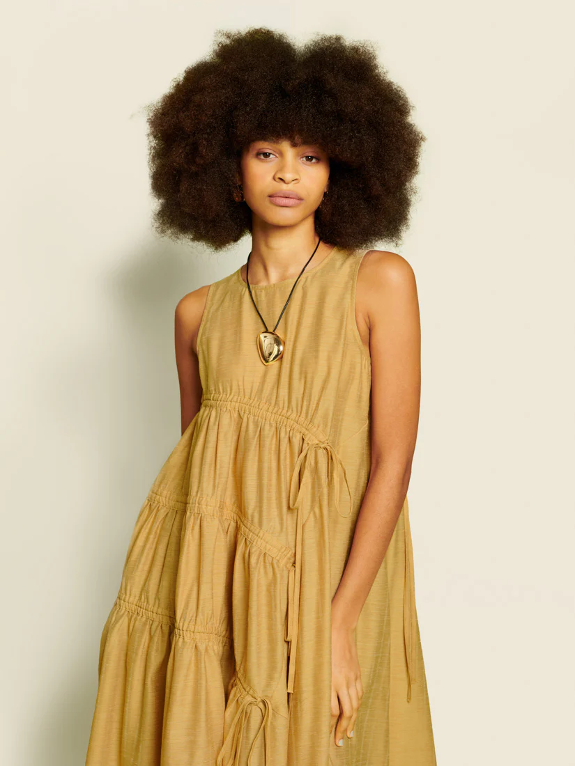 <b> Ghospell </b> Nerissa Ruched Midi Dress - Image 5