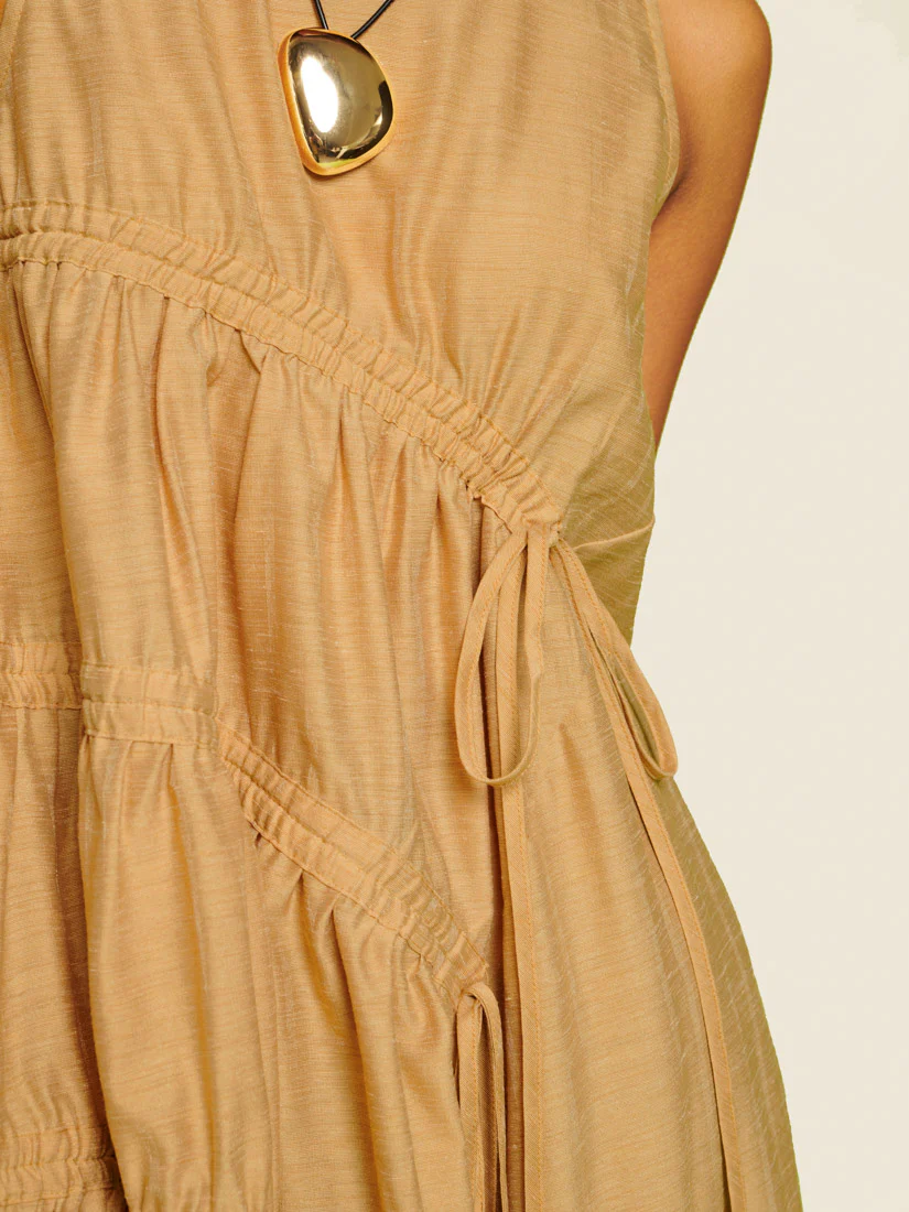 <b> Ghospell </b> Nerissa Ruched Midi Dress - Image 6
