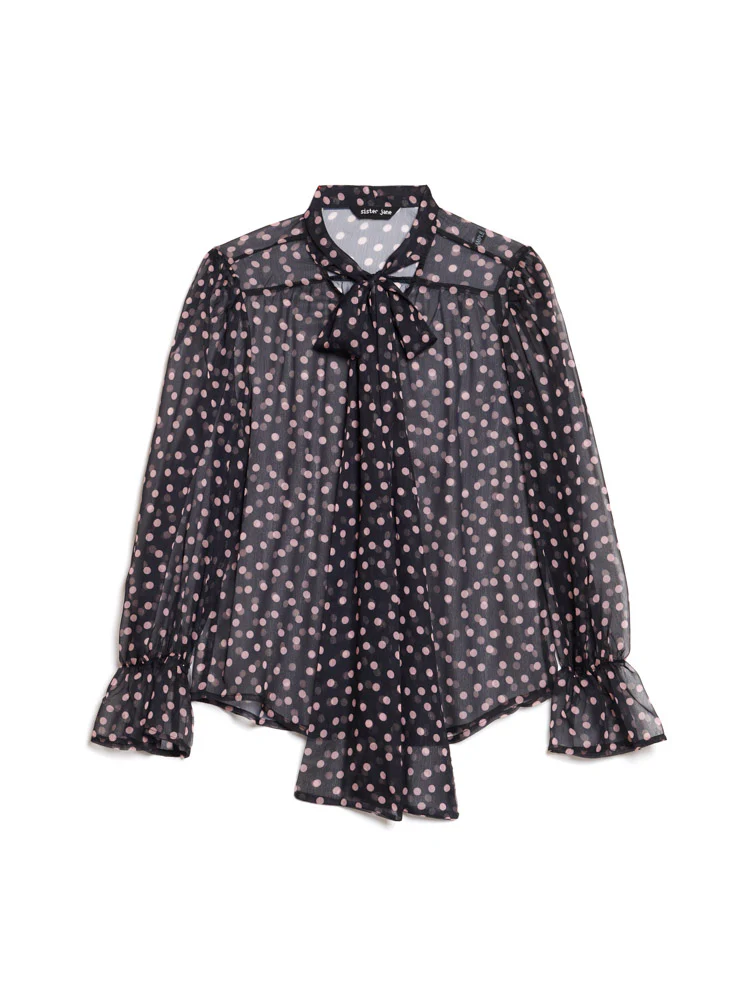 Painterly Polka Chiffon Blouse - Image 7