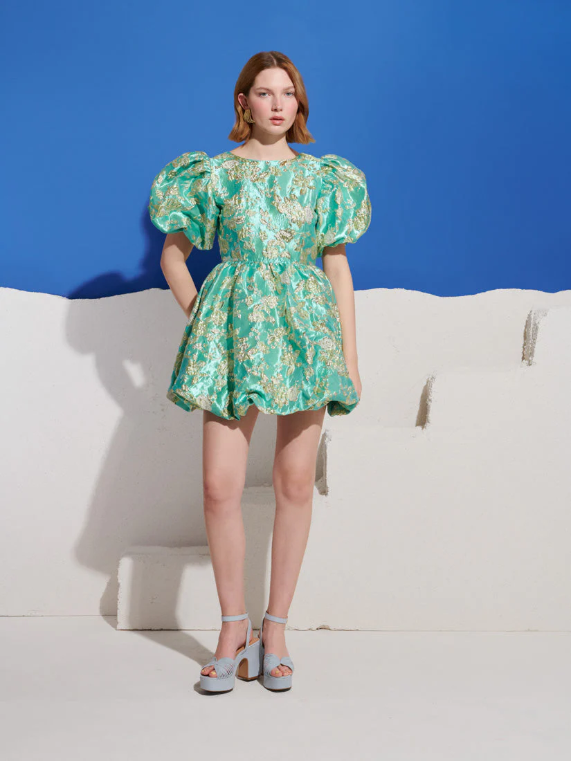 Pistachio Jacquard Mini Dress - Image 4