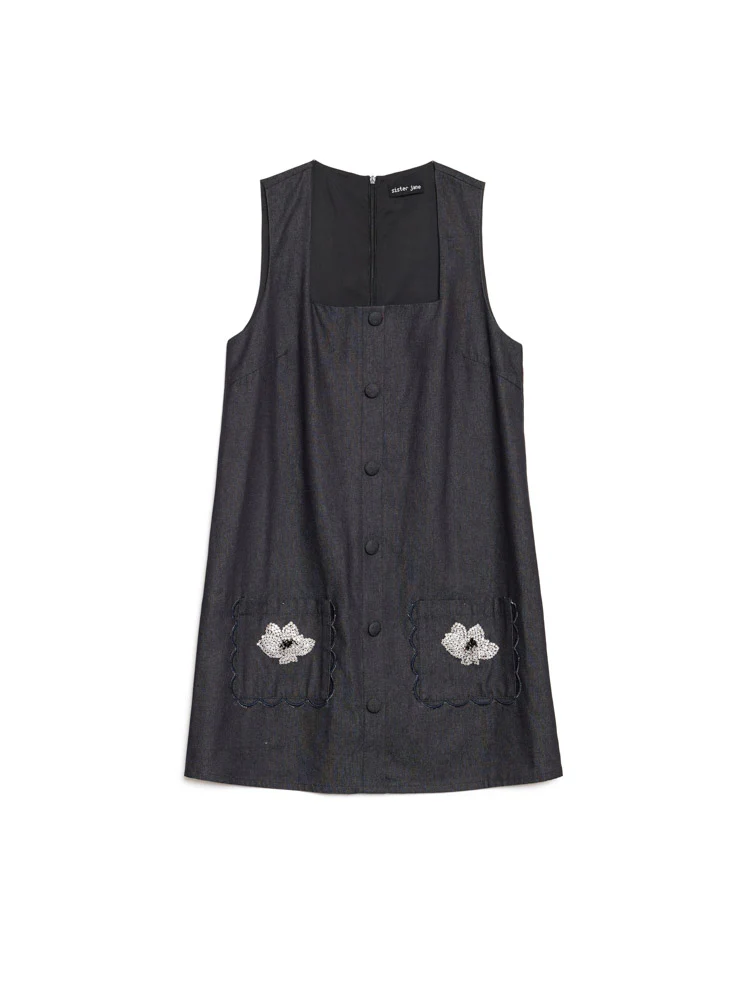 Rosemary Denim Mini Dress - Image 7
