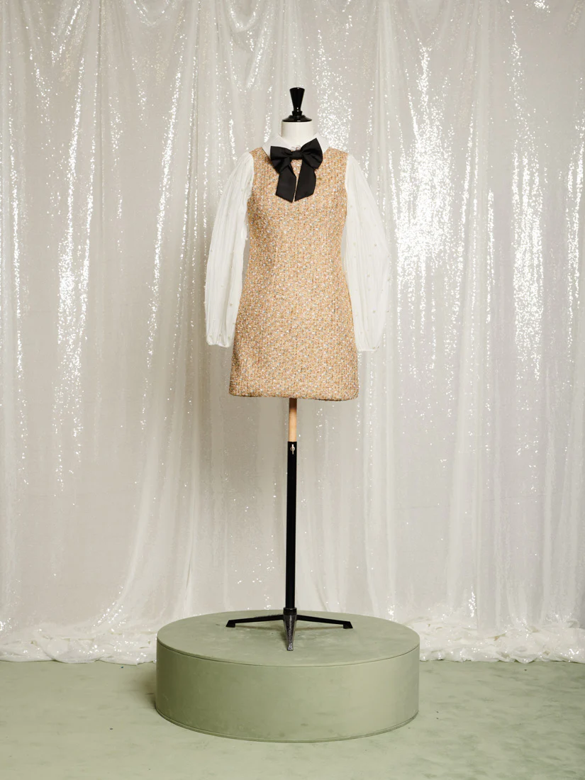 <b>DREAM</b> Sparkle Storm Tweed Mini Dress - Image 7
