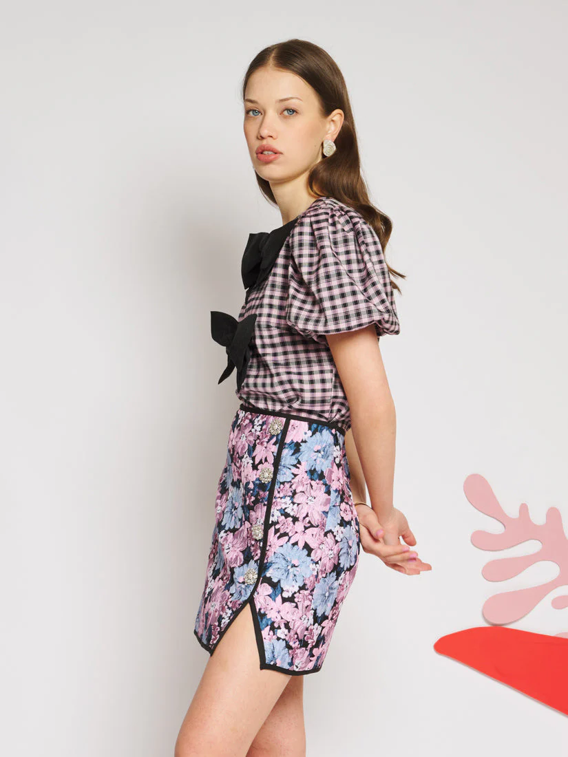 Vence Check Bow Top - Image 2