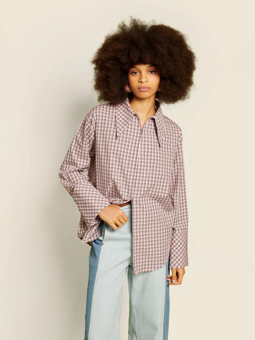 <b> Ghospell </b> Zeynab Check Shirt