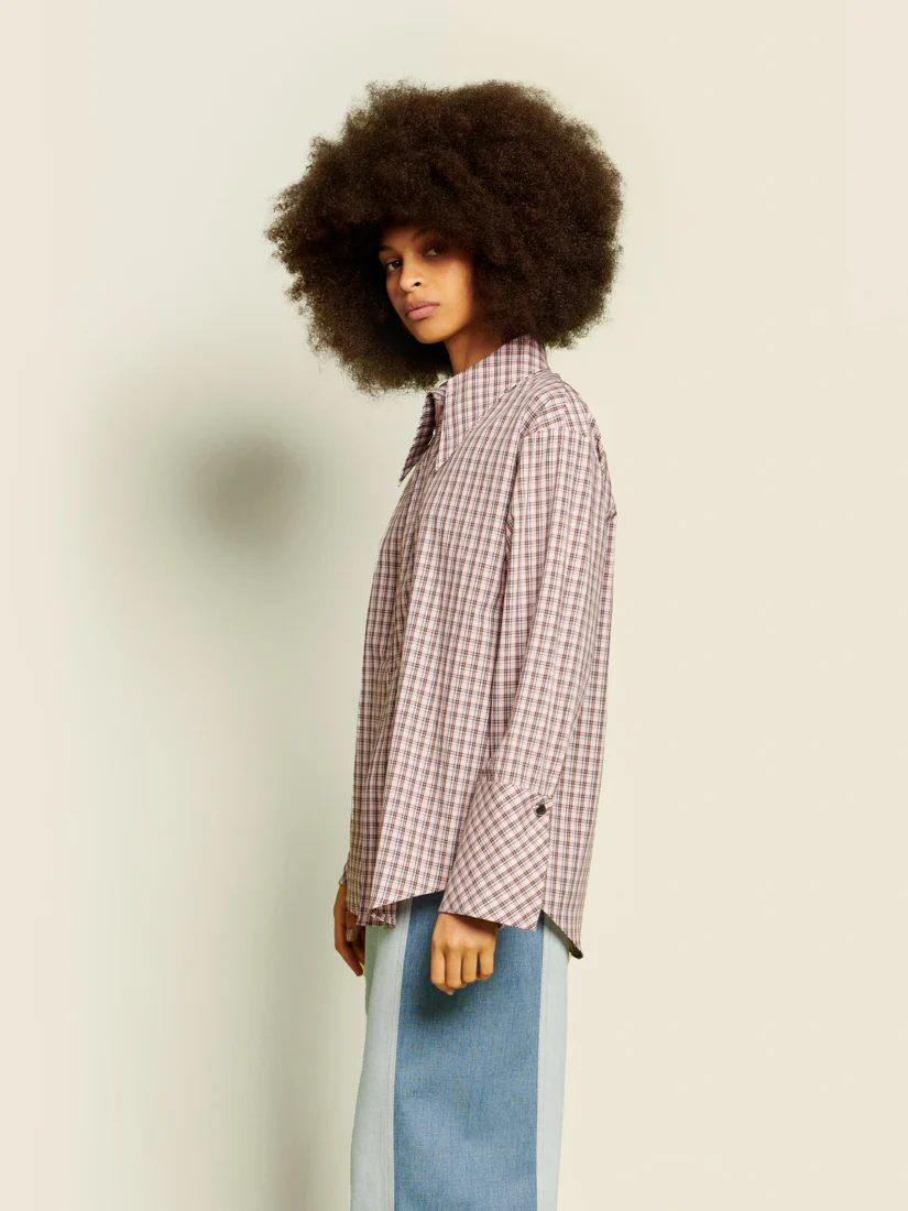 <b> Ghospell </b> Zeynab Check Shirt - Image 3